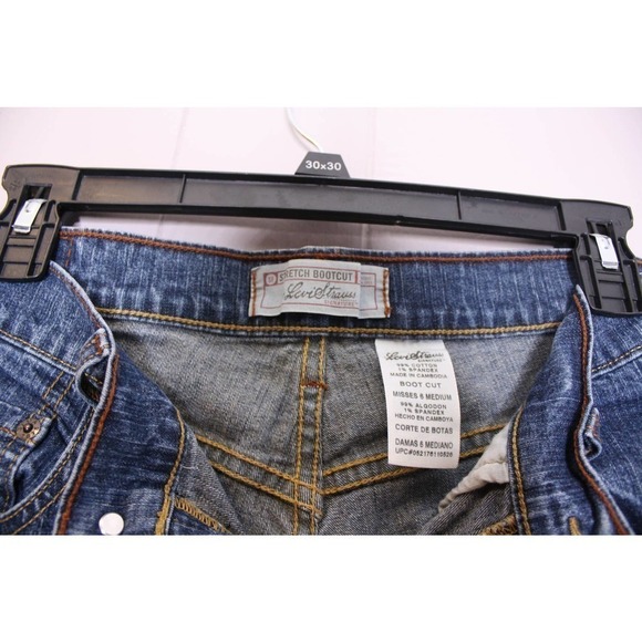 Levi Strauss Signature Stretch Bootcut Denim Jeans Misses 6 Medium - Picture 3 of 3